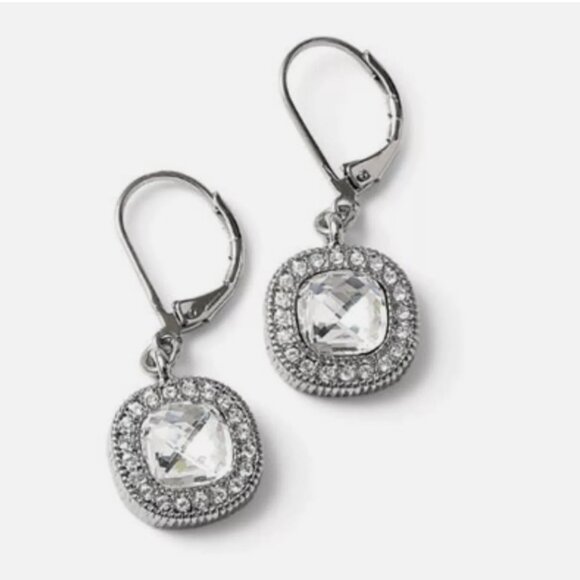 Lia Sophia "Bella Donna" Silver Tone Drop Earrings - Picture 4 of 4